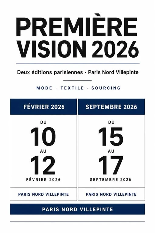 Première Vision 2026 : calendrier des éditions de février et septembre à Paris Nord Villepinte