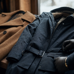 Les manteaux : caban en laine, parka imperméable et doudoune, vue penderie