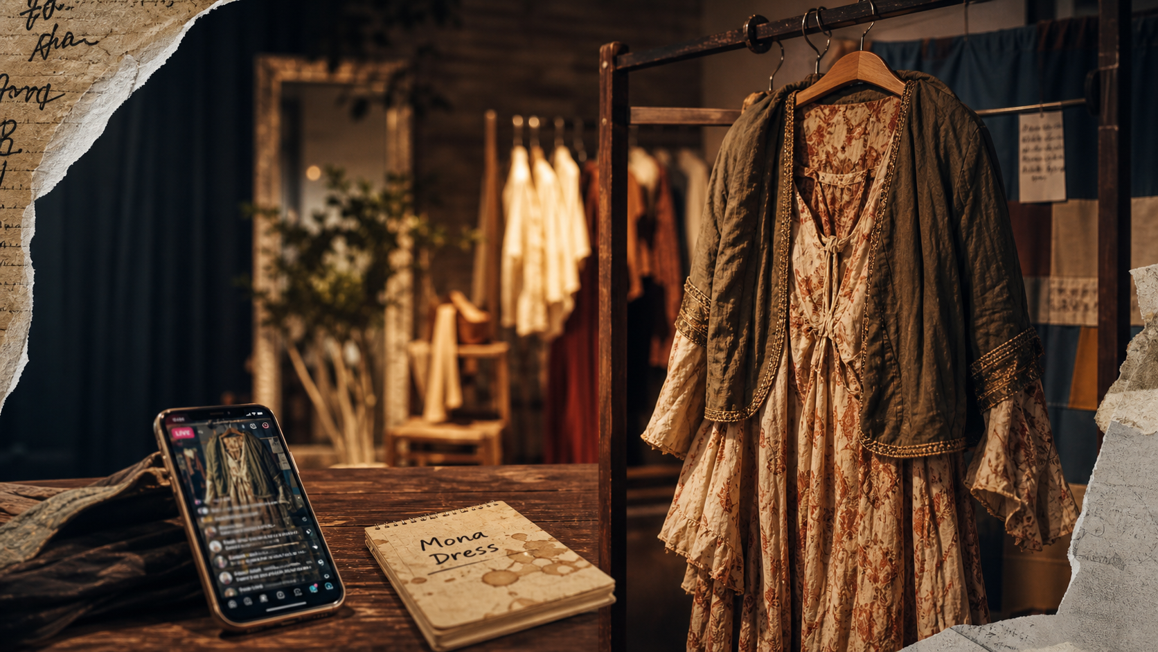 Mona vetement : robe Mona Dress bohème avec live shopping
