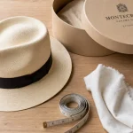 Panama femme chapeau en paille toquilla, fibres visibles et forme