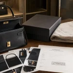 Sac de luxe seconde main authentique, cuir noir, boîte et dust bag, livraison sans mauvaise surprise