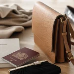 Sac dune camel en cuir grainé, format voyage
