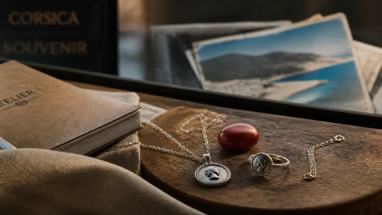 Bijoux corse femme : pendentif corail et tête de Maure en argent 925