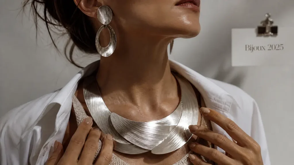 Bijoux tendance 2025 : oversize, pierres naturelles et pièces statement à porter sans surcharger
