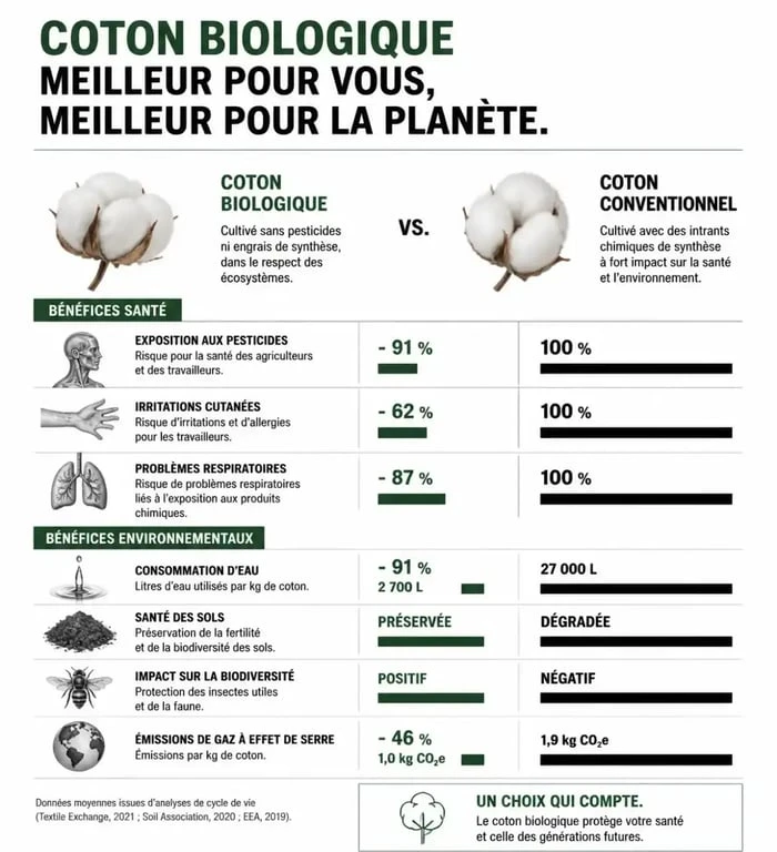 Comparatif des bénéfices d'une culotte coton bio versus coton conventionnel