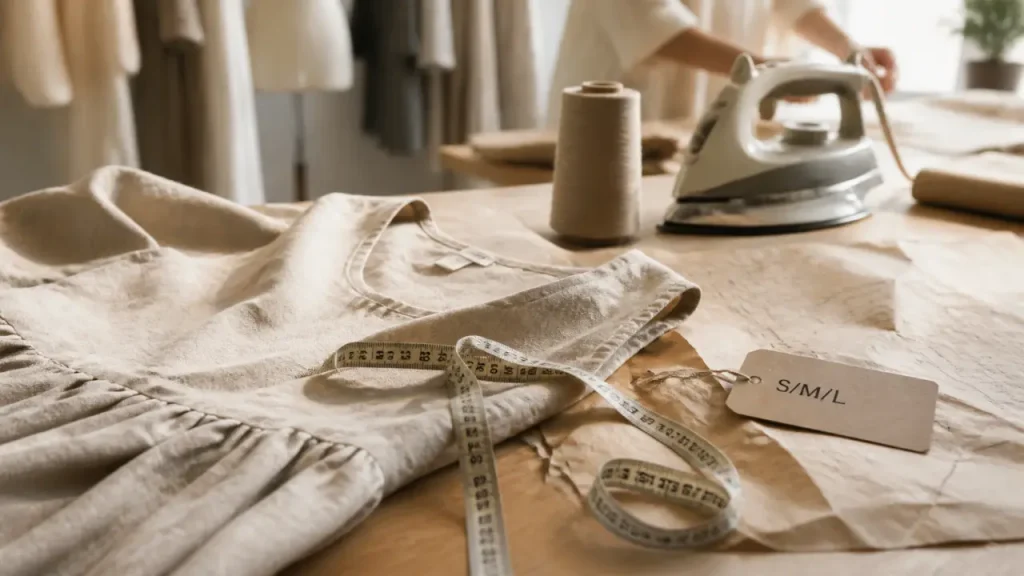 Robe en lin fabrication française : l’atelier, le grammage et la coupe à vérifier