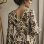 Robe portefeuille femme avec taille nouée et col en V