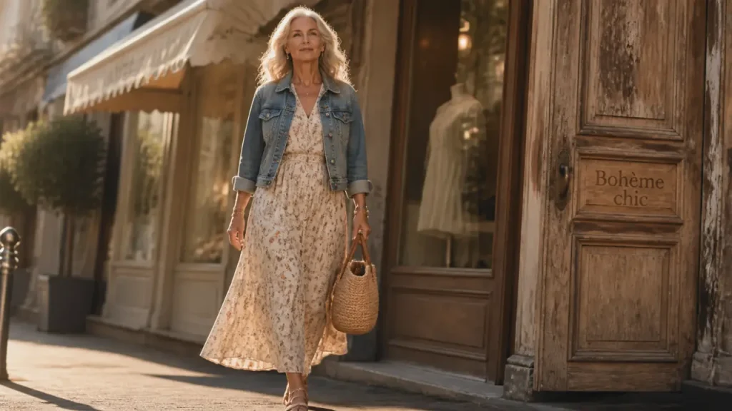 Bohème chic à 50 ans : les pièces, matières et accessoires qui évitent l’effet déguisement