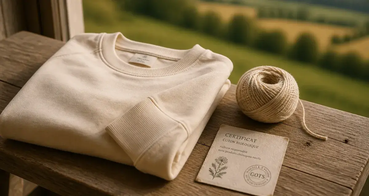 Sweat coton bio femme écru, coton bio et éthique
