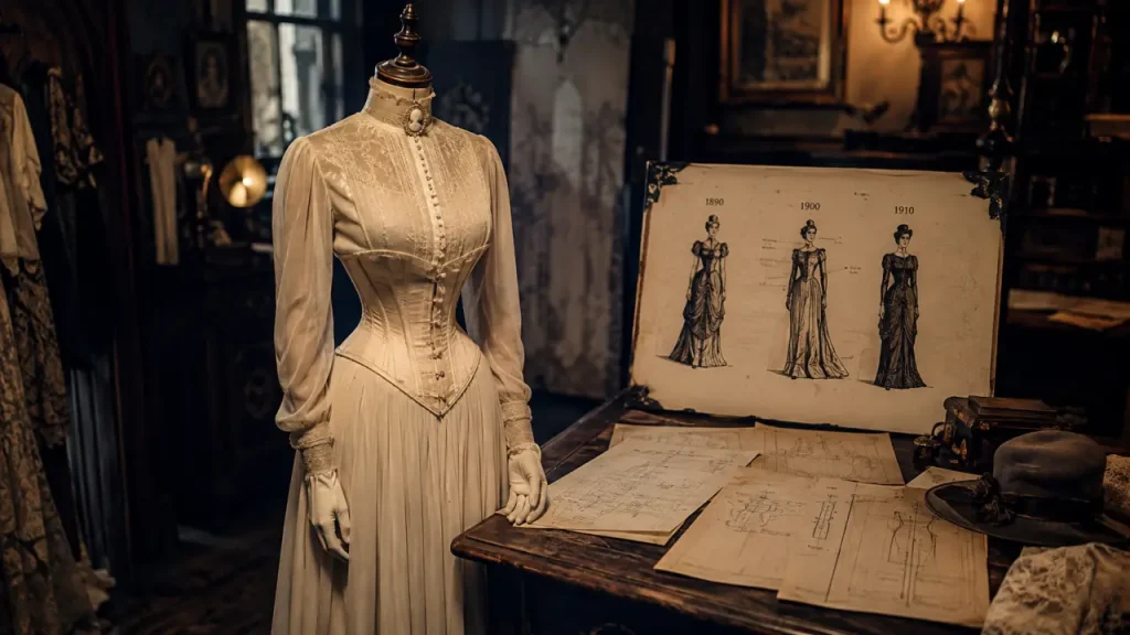 Mode 1900 femme : silhouette en S, corset et ligne plus fluide