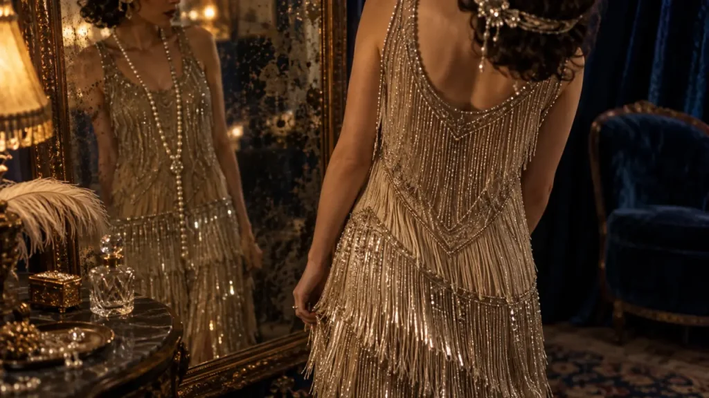 Mode années 20 femme : composez un look Gatsby, de la robe aux accessoires