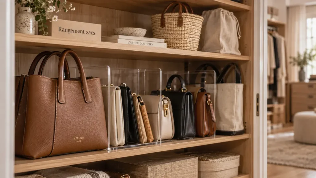 Ranger les sacs à main sans déformer les anses : le support adapté à chaque modèle