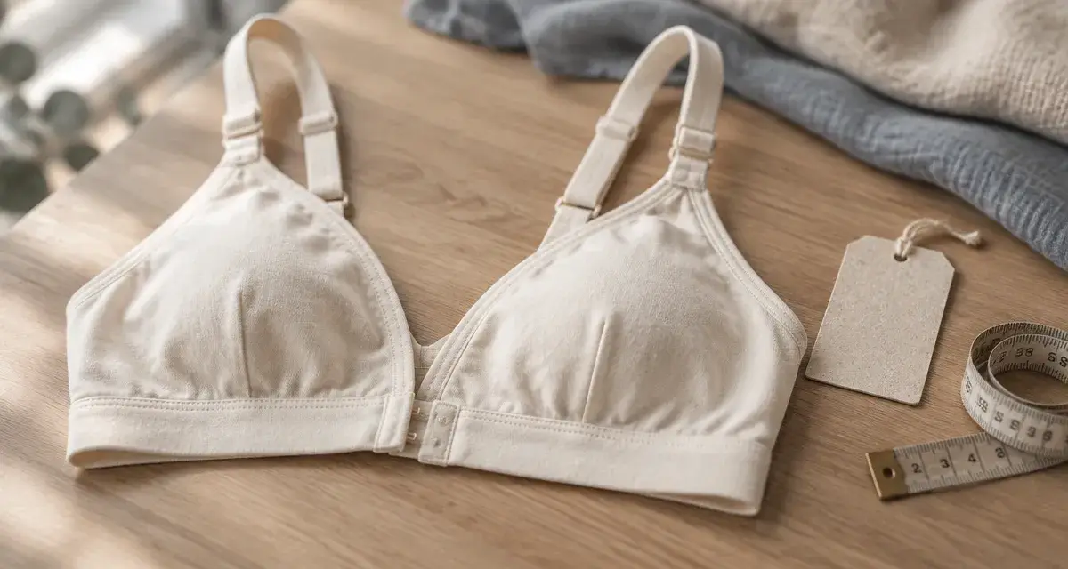 Brassiere coton bio crème ouverte, maintien doux, coton bio