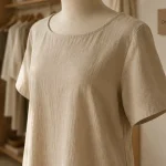 Robe droite midi beige, robes droites femme, coupe fluide