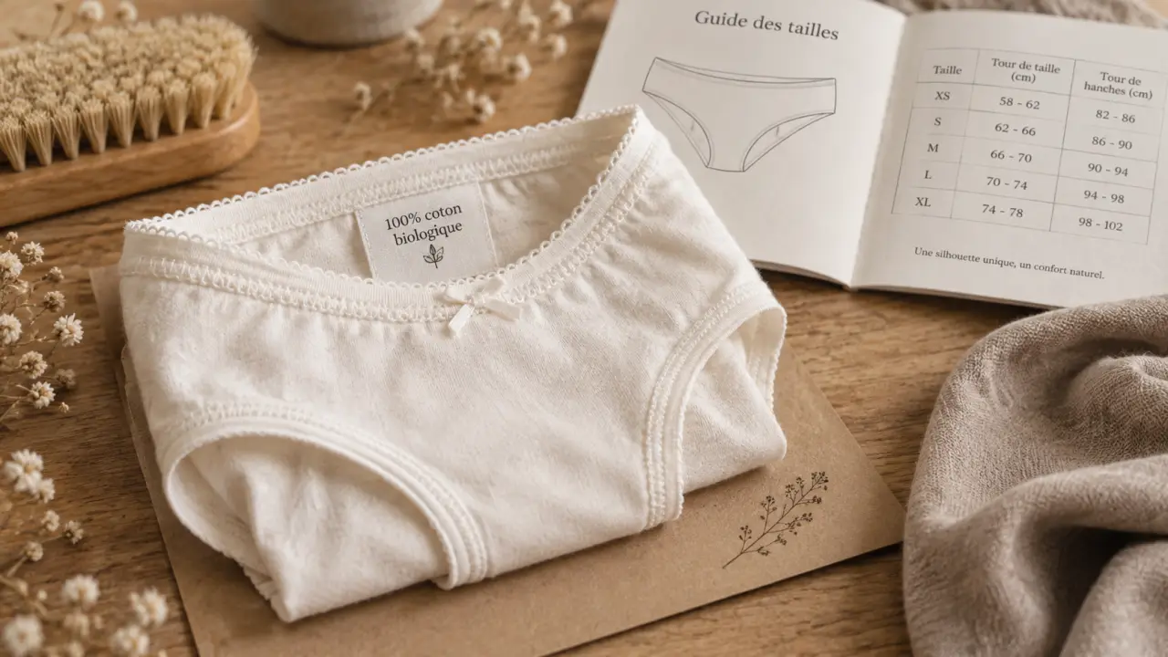 Slip femme 100 coton bio sans élasthanne, coton biologique
